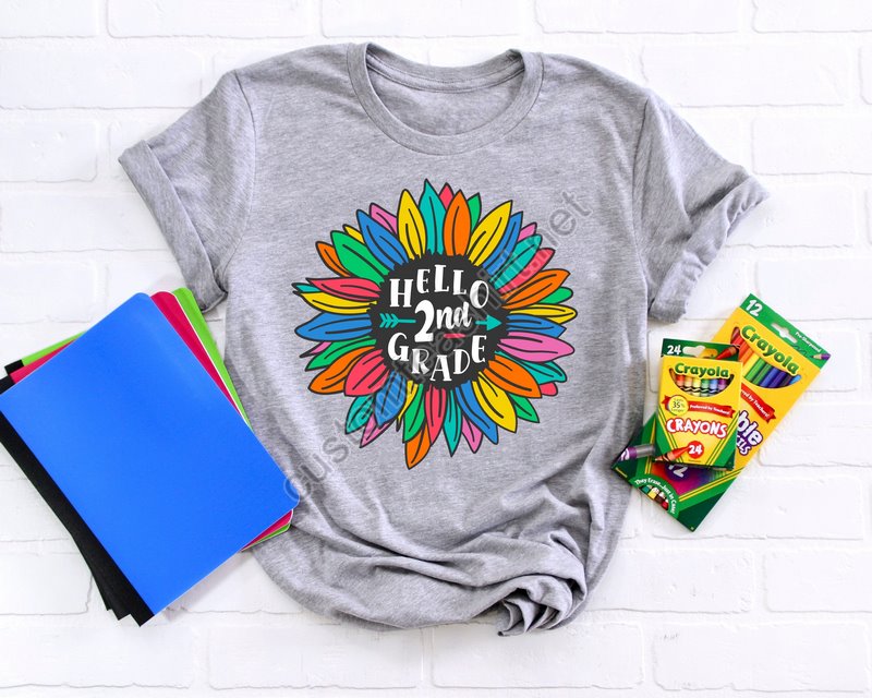 Hello 2nd Grade Sunflower Shirtsteach Love Inspireback To School Shirtfirst Grade Teacher Teeteacher Appreciation Tee1st Day Of School