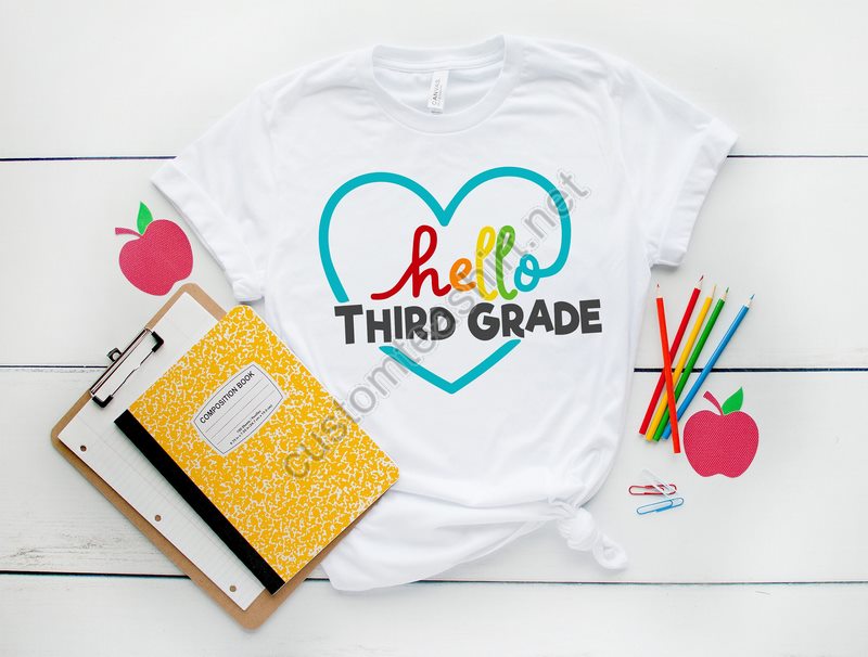 Hello Third Grade Shirtsteach Love Inspireback To School Shirtfirst Grade Teacherteacher Appreciation Tee1st Day Of School3rd Grade