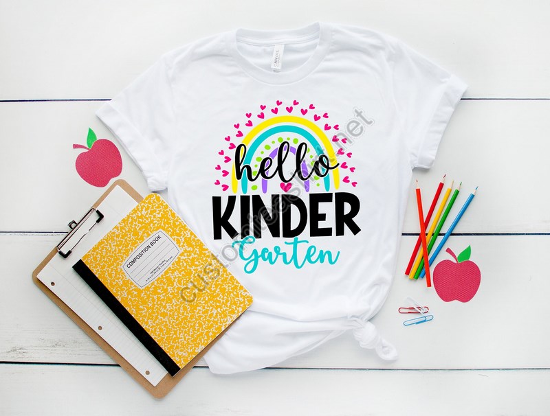 Hello Kindergarten Shirtsteach Love Inspire Shirtback To School Shirtfirst Grade Teacher Teeteacher Appreciation Tee1st Day Of School