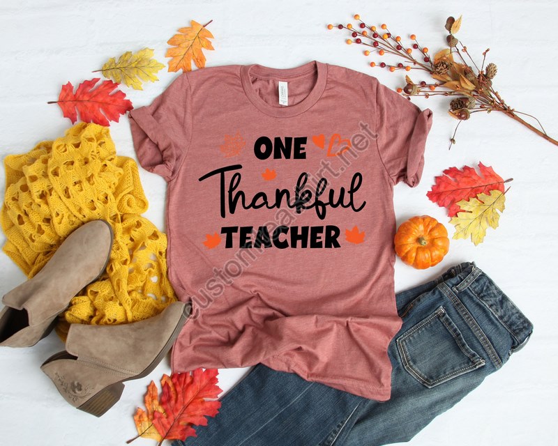 Thanksgiving Teacher Shirtone Thankful Shirtthanksgiving Vacation Shirtfamily Thanksgiving Shirtthanksgiving Dinner Shirtteacher Gift