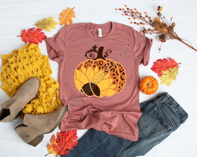 Leopard Pumpkin Shirt Cheetah Pumpkin Shirtthanksgiving Shirt Thankful Shirtfall Shirt Hello Pumpkinfamily Matching Shirt