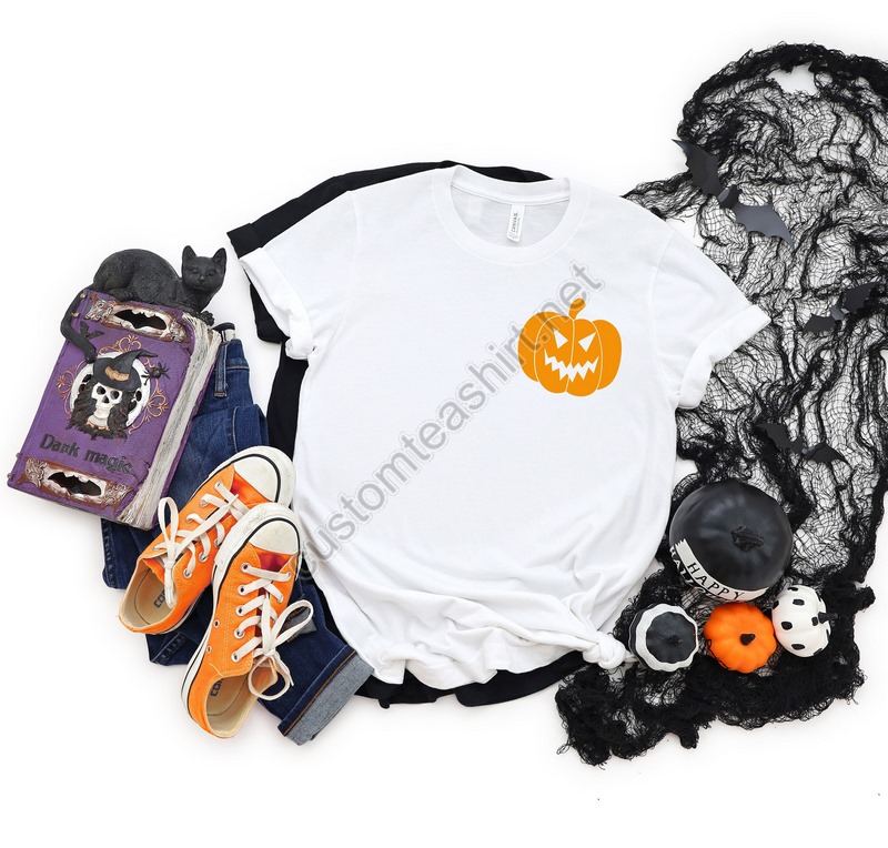 Halloween Pocket Size Shirthalloween Party Halloween T-shirt Halloween T Shirt Pumpkin Shirt Orange Shirt Matching Halloween