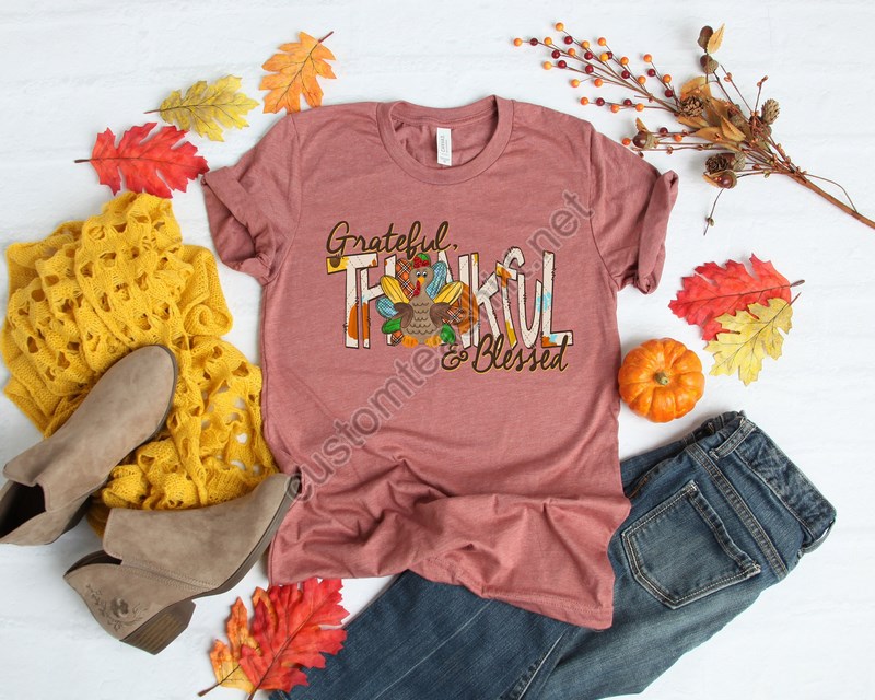 Gratefulthankful Blessed With Turkey Shirtfall Vibes Shirtfall Turkey Shirtthanksgiving Dinner Shirtthankful Shirtgrateful Shirt