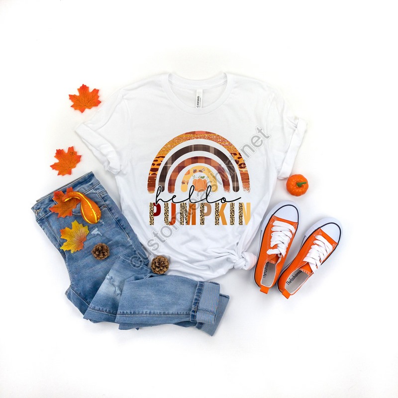 Hello Pumpkin Shirthello Pumpkin Rainbow Shirtthanksgiving Vacation Shirtfamily Thanksgiving Shirtthanksgiving Dinner Shirt