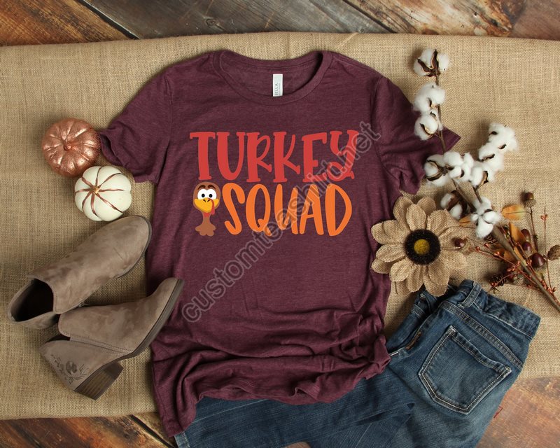 Turkey Squad Shirtthanksgiving T Shirt Fall T Shirt Autumn T Shirt For Women Thanksgiving Top Thankful Top Fall Fashion Women Shirt