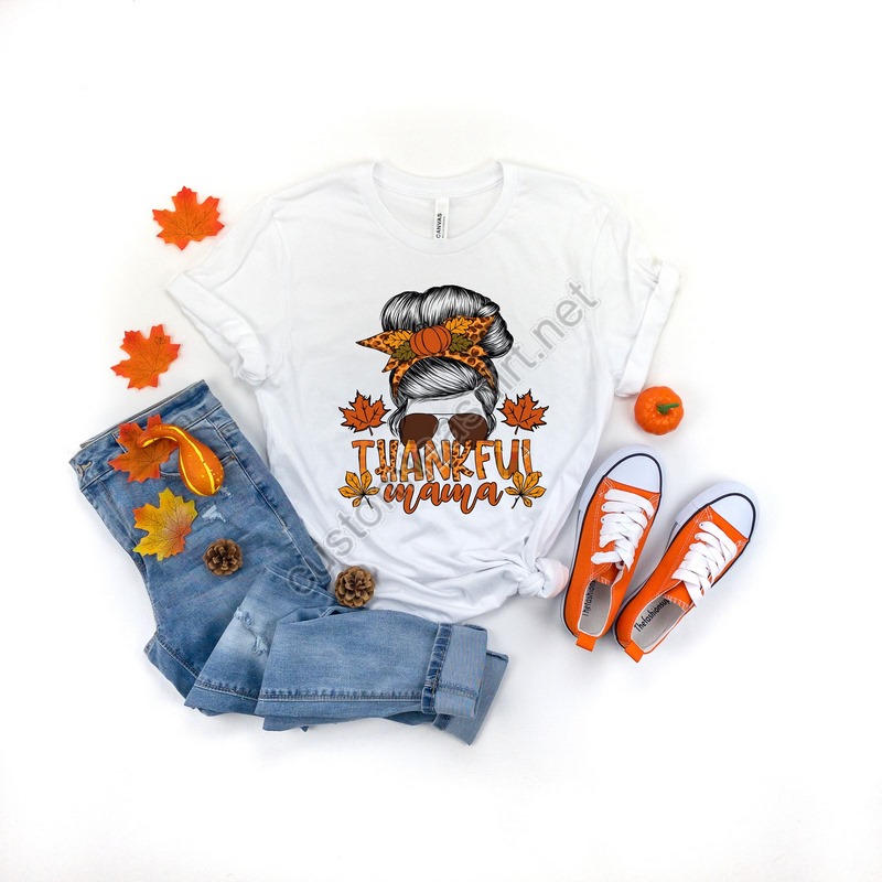 Thankful Mama Shirt Fall Mama Shirtthanksgiving Shirt Thankful Shirtfall Shirtthanksgiving Family Matching Shirtthanksgiving Mom Gift