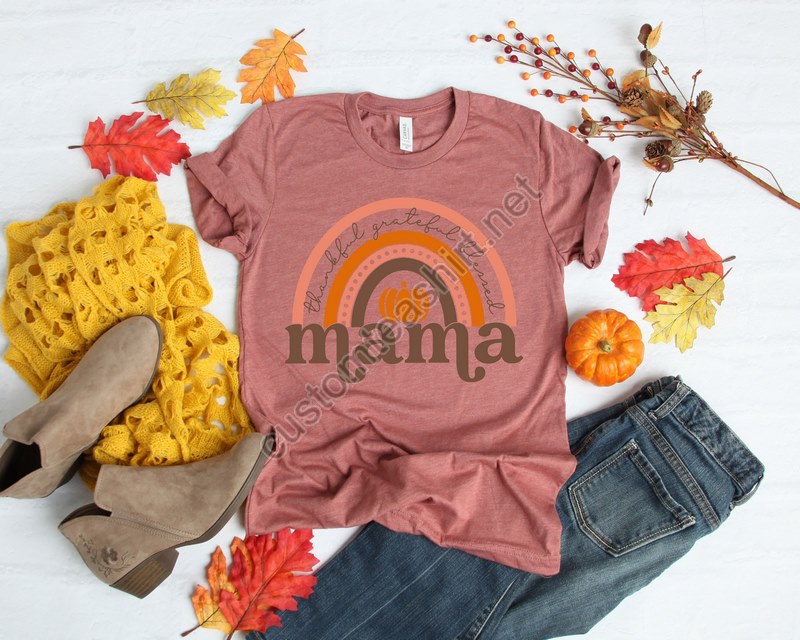 Thankful Grateful Blessed Mama Sweatshirtpumpkin Season Sweaterthanksgiving Sweatshirtmommy Giftmommy To Be Giftthanksgiving Mama Tees