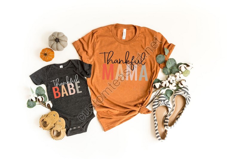 Thankful Mama Shirtthankful Babe Shirtmom Shirtbaby Shirtthanksgiving Couple Shirtthanksgiving Mommy And Me Shirtmom And Baby Shirt