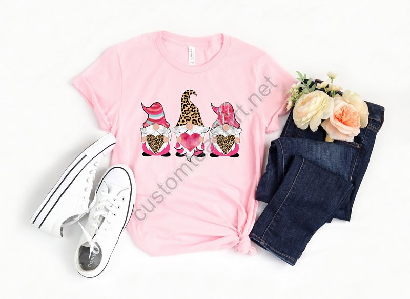 Love Gnome Shirtleopard Print Valentines Day Shirtvalentines Day Shirts For Womanheart Shirtcute Valentine Shirtvalentines Day Gift