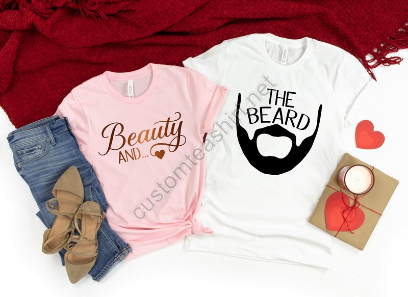 Beauty And The Beard Shirtvalentines Day Shirts For Womanheart Shirtcute Valentinevalentines Day Giftmatching Couples Valentines Shirt