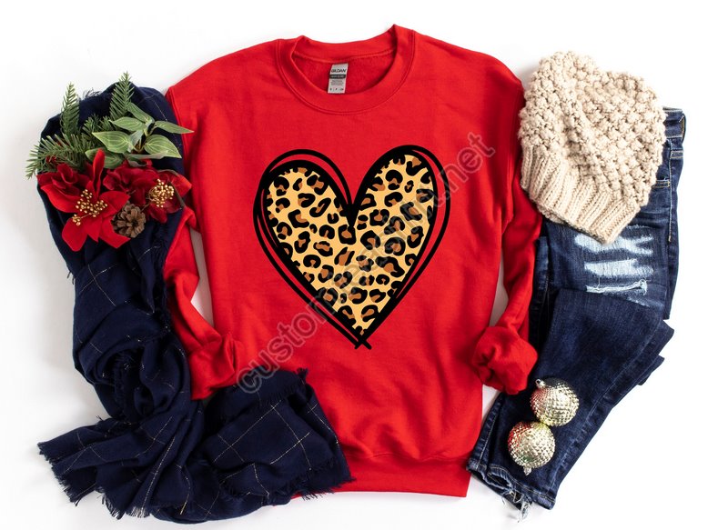 Leopard Print Valentines Day Shirtvalentines Day Shirts For Womanheart Shirtcute Valentine Shirtvalentines Day Giftcheetah Valentines