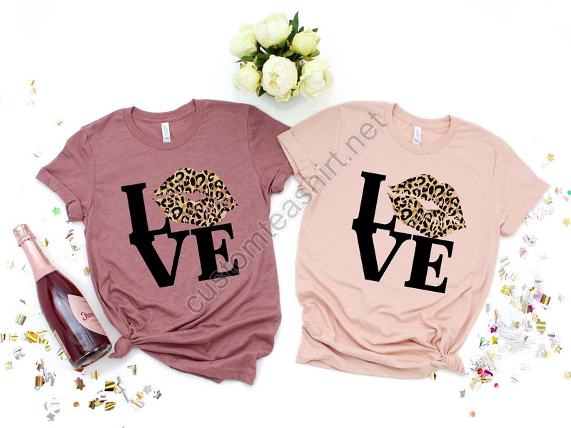 Love Lips Valentines Day Shirtvalentines Day Shirts For Womanheart Shirtcute Valentine Shirtvalentines Day Giftleopard Valentines