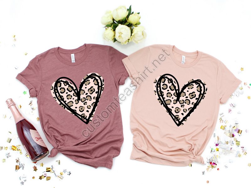 Leopard Print Valentines Day Shirtvalentines Day Shirts For Womanheart Shirtcute Valentine Shirtvalentines Day Giftcheetah Valentines