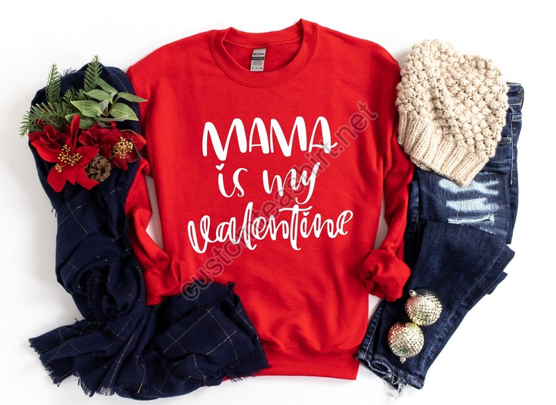 Mama Is My Valentine Shirt Valentine Daddy And Heart Shirt Day Tshirt Daddy Valentine Day Tee Daddy Lover Tee Mama Kid Valentine Shirt