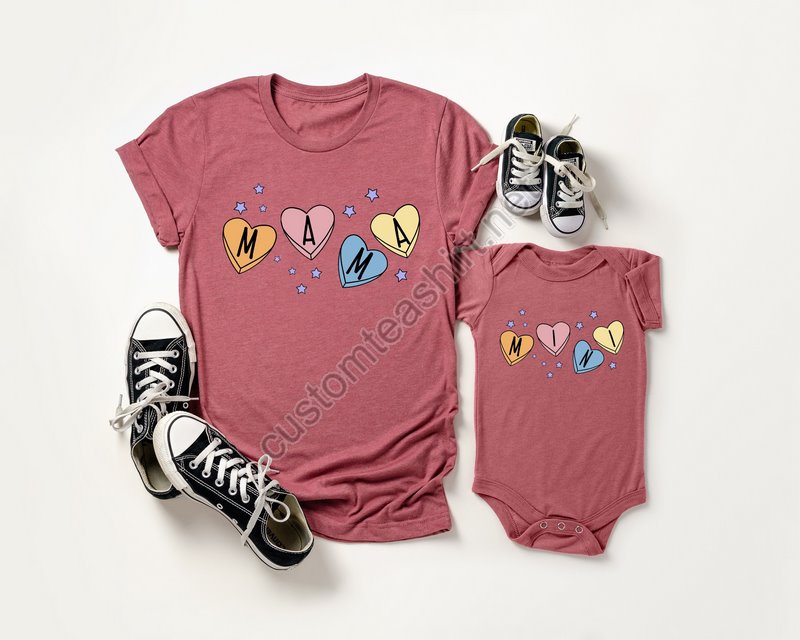 Mama Valentines Shirtmini Valentines Shirtmama's Girl Valentines Shirtrainbow Mama Shirt Rainbow Mini Shirtmama Mini Matching Shirt