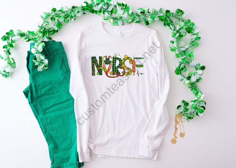 Stpatricks Lucky Nurse Shirtirish Shirtstpatricks Day Shirtshamrock Teenurse Stethoscope T-shirtshamrock Lucky Nurse Giftirish Nurse