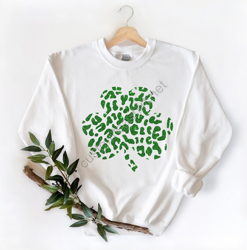 Lucky Cheetah Heart Sweatshirtst Patricks Day Shirtst Patrick Heart Shirtirish Shirtst Patrick's Day Shirtpatrick Matching Sweatshirt