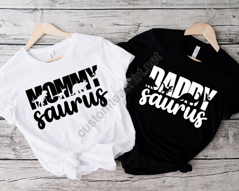 Matching Couples Wedding Shirtwedding Party Shirtmama Daddy Sauros Shirthoneymoon Anniversary Shirtcustom Dinosaur Family Shirtscouple