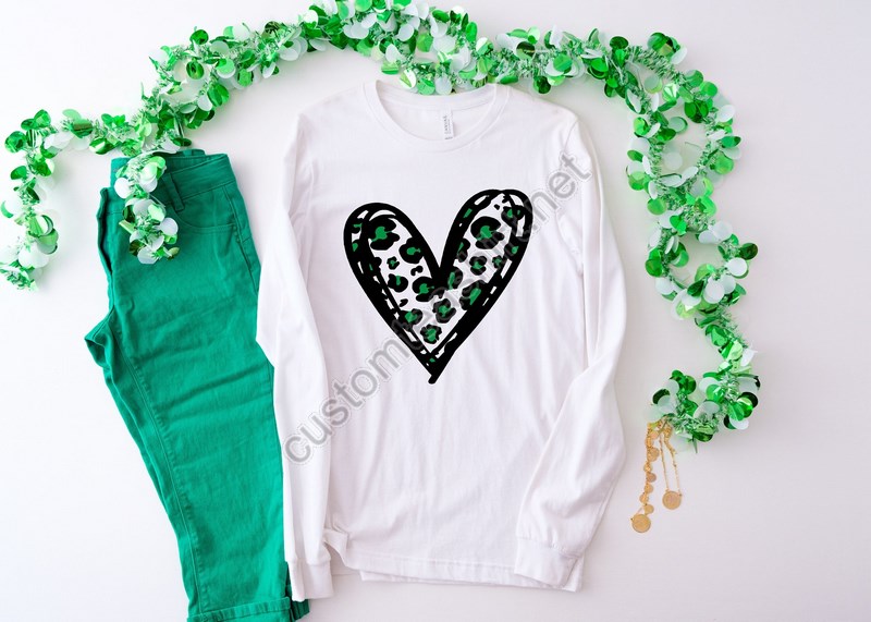 Lucky Cheetah Heart Shirtst Patricks Day Shirtst Patrick Heart Shirtirish Shirtst Patrick's Day Shirtirish Shirtpatrick Matching Tee