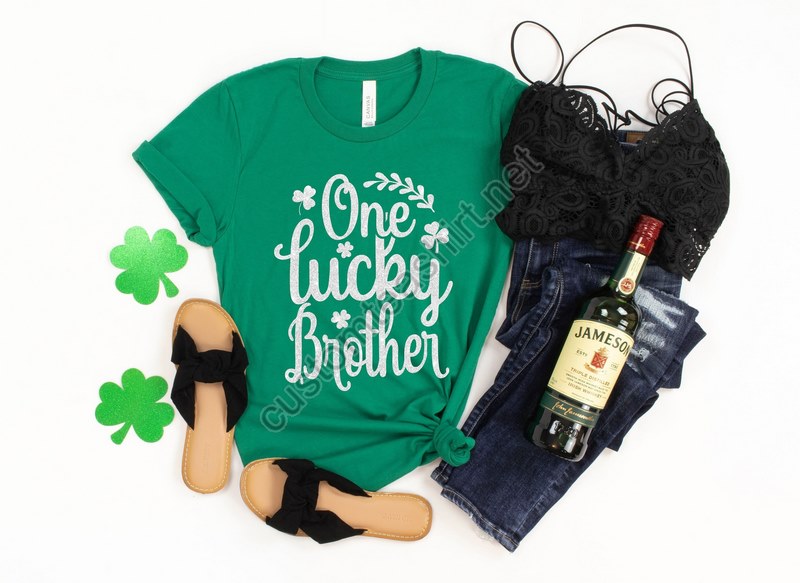 One Lucky Brother Shirt St Patty's Lucky Shirt Shamrock Shirt Patrick's Day Tee Lucky Brother T-shirt St Patrick's Day Gift For Brother