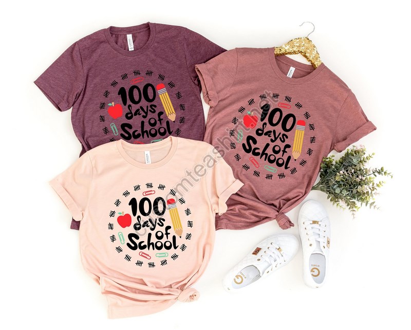 Teacher 100 Days Brighter Teacher Shirt 100 Days Of School Teacher Gifts Teacher Appreciation 100 Days Brighterback To School Shirt