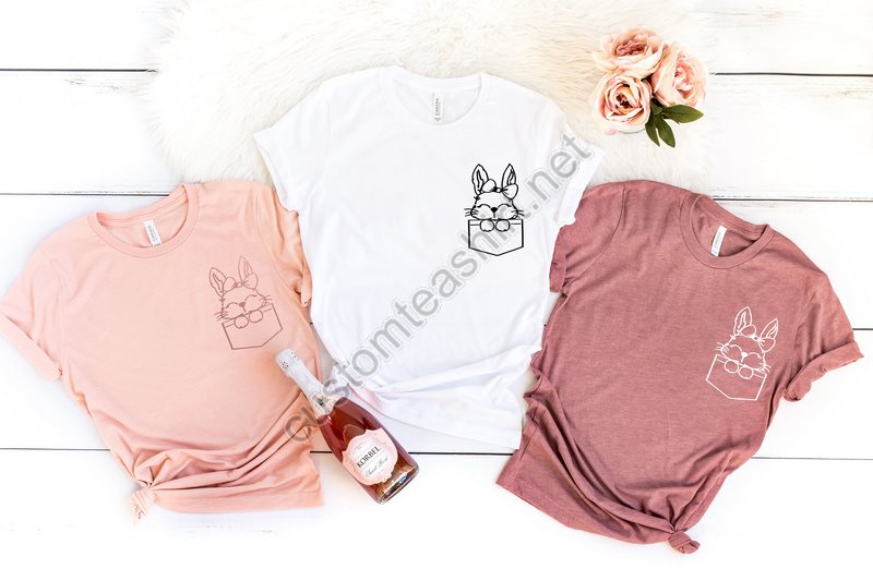 Bunny Shirt Bunny Lover Shirt Rabbit Lover Shirt Easter Shirt Easter Bunny Shirt Cute Bunny Shirt Animal Lover Shirt Pocket Designs