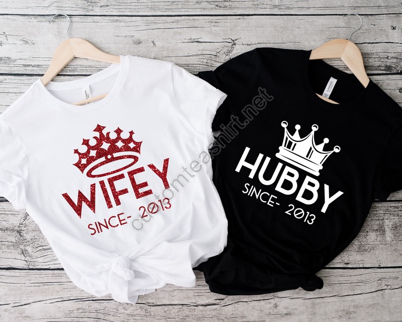 Wifey And Hubby Shirt Wedding Party Shirt Honeymoon Shirtwedding Shirtwife And Hubs Shirts Just Married Shirts Matching Couple Shirt