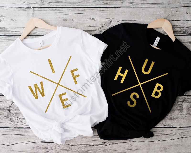 Wifey And Hubby Shirt Wedding Party Shirt Honeymoon Shirtwedding Shirtwife And Hubs Shirts Just Married Shirts Matching Couple Shirt