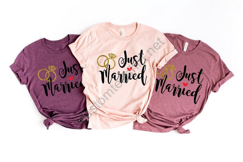 Just Married Shirts Honeymoon Shirts Newlywed Shirts Wedding Shirt Wife And Hubs Shirts Just Married Shirts Couples Shirts