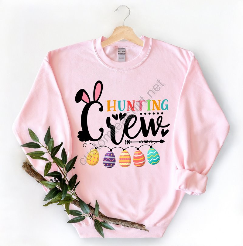 Hunting Crew Shirt Egg Hunting Crew Shirt Easter Egg Hunting Easter Shirt Family Matching Shirt Easter Family Shirt Cute Crew Shirt