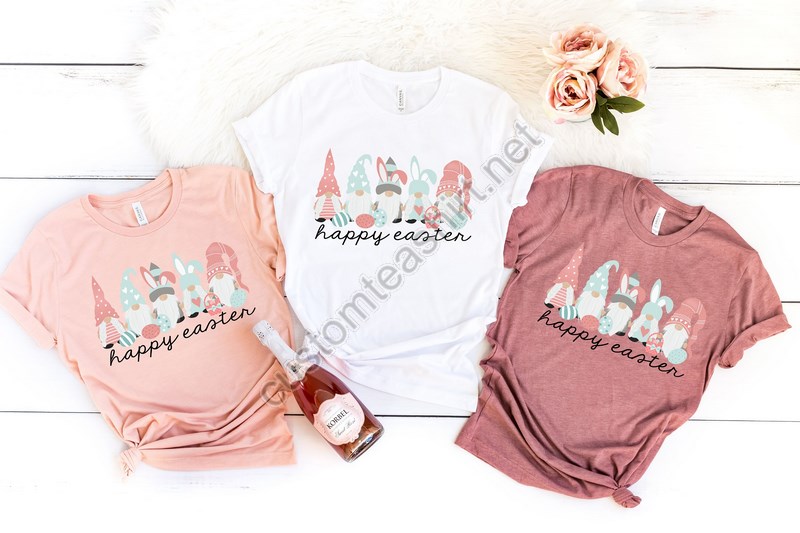 Happy Easter Easter Gnomes Shirt Easter Gnomes Cute Bunny Shirt Gnomes Easter Shirt Bunny With Glasses Shirt Easter Shirteaster Tee