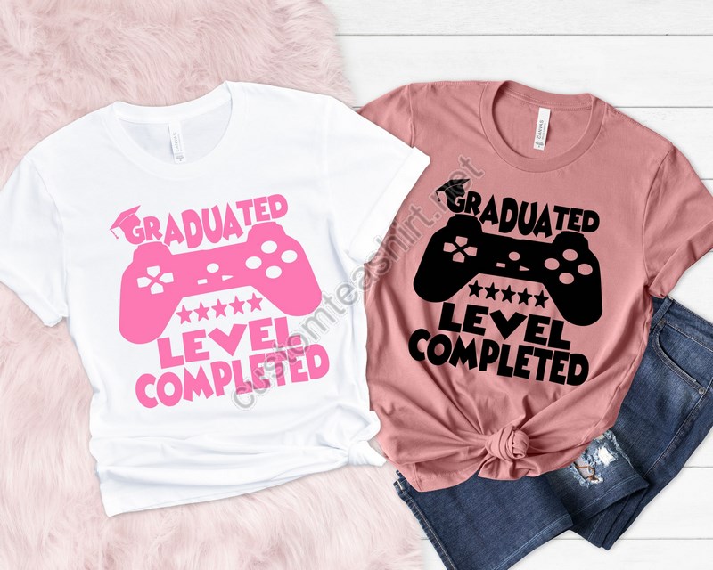 Graduated Level Completed Shirtgraduation 2023 Shirtsenior Shirtgraduation Gift Shirtgraduation Video Game Shirtgamer Graduate Shirrt