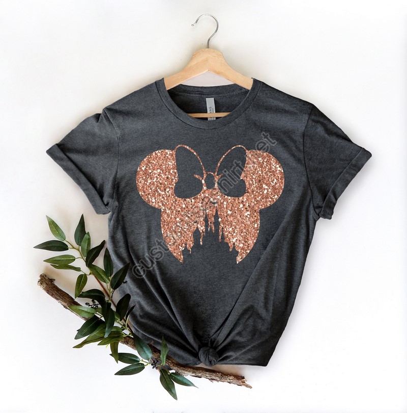 Disney Family Shirtdisney Shirt For Womendisney Ear Shirtdisney Mickey Silhouette Shirttshirt For Kidsdisney Glitter Minnie Shirt