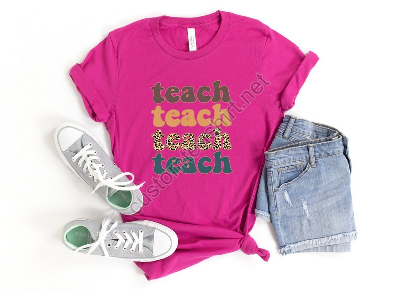 Retro Leopard Teach Shirt Retro Teach Shirt Retro Teach T Shirt Teacher Raglan Retro Teacher Shirt Teacher Leopard Shirts