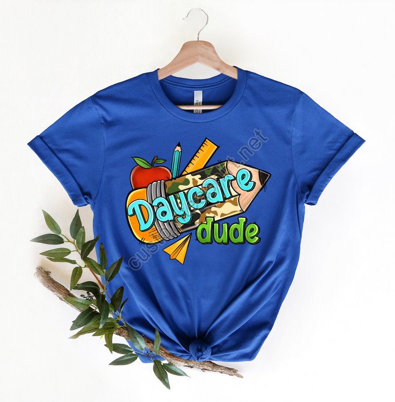 Daycare Dude Camo School Pencil Shirtack To School Shirtteacher Shirtteam Teacher Shirtfirst Grade Teacher Shirtfirst Day Of School