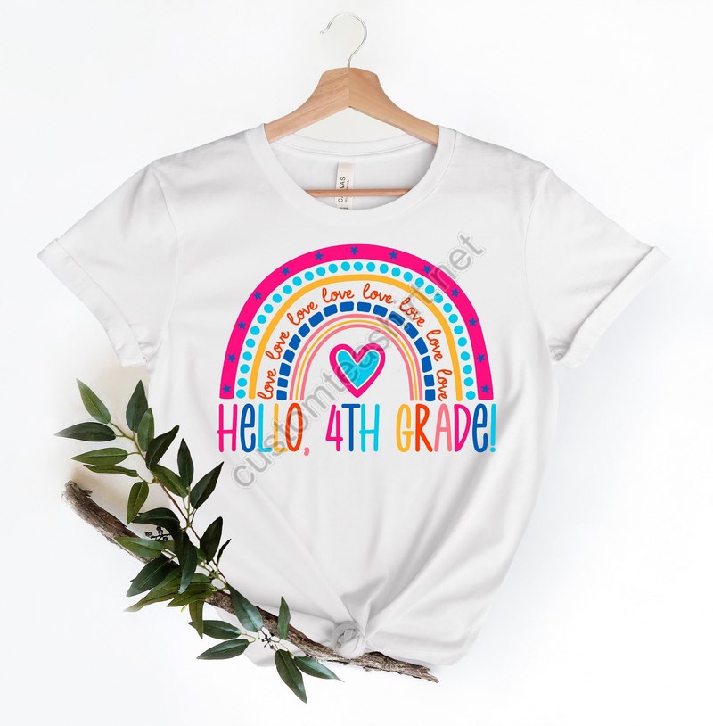 Hello 4th Grade Shirtsteach Love Inspire Shirtback To School Shirtfourth Grade Teacher Teeteacher Appreciation Tee1st Day Of School