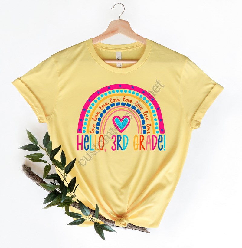 Hello 3th Grade Shirtsteach Love Inspire Shirtback To School Shirtthird Grade Teacher Teeteacher Appreciation Tee1st Day Of School