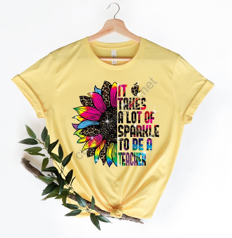 It Takes A Lot Of Sparkle To Be A Teacher Leopard Colorful Sunflower Gifts Shirtteach Love Inspire Shirt Teacher Appreciation Shirt