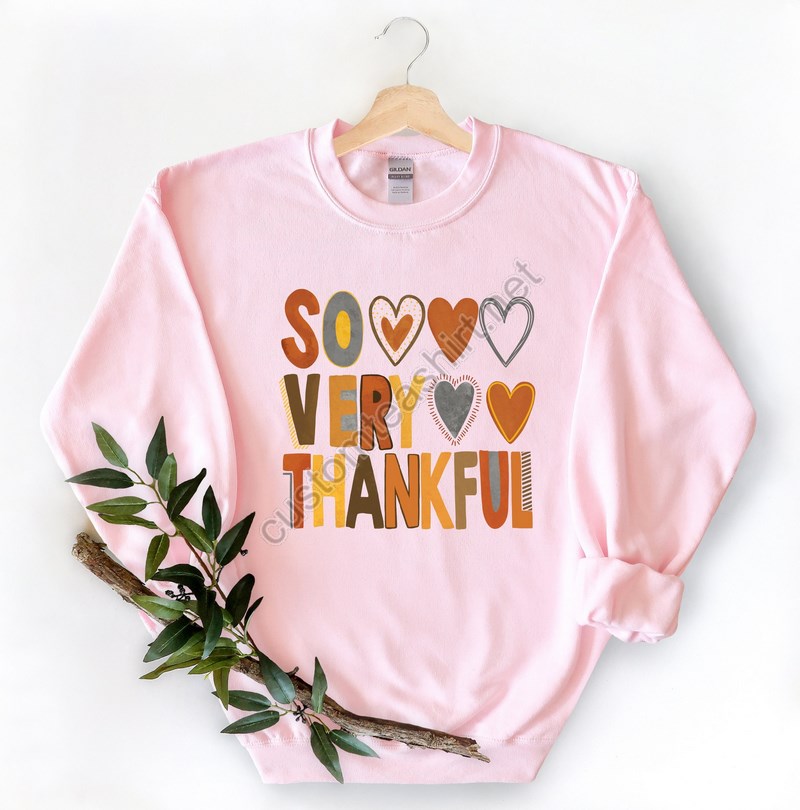 So Very Thankful Shirtchristian Shirtthanksgiving Shirtfall Shirtholiday Giftthanksgiving Heart Shirtthanksgiving Matching Shirt