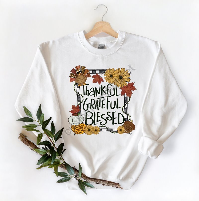 Grateful Thankful Blessed Shirt Grateful Thankful Blessed Happy Thanksgiving Shirt Thanksgiving Shirt Fall Shirt Thanksgiving Gift