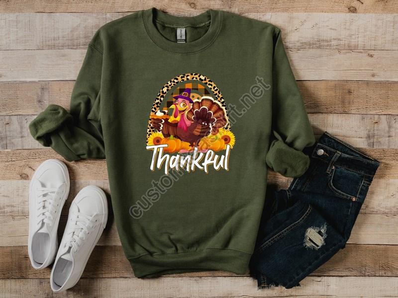 Thankful Thanksgiving Turkey Sweatshirtthanksgiving Shirtthankful Shirtfall Shirthello Pumpkinfamily Matching Shirtfall Sweatshirt