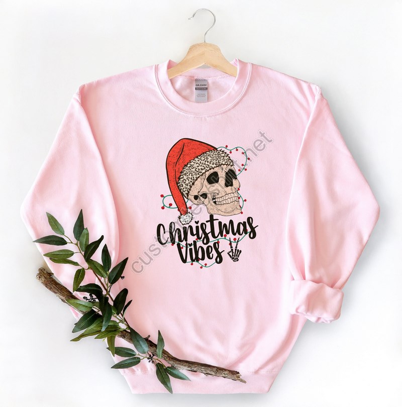 Christmas Vibes Sweatshirtchristmas Skull Shirtchristmas Giftholiday Giftholiday Sweatshirtchristmas Family Matching Shirt