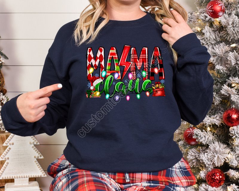 Mama Claus Shirt Christmas Shirt For Woman Christmas Mama Shirt Gift For Mom Cute Christmas Tee Christmas Gift For Her Holiday Shirt