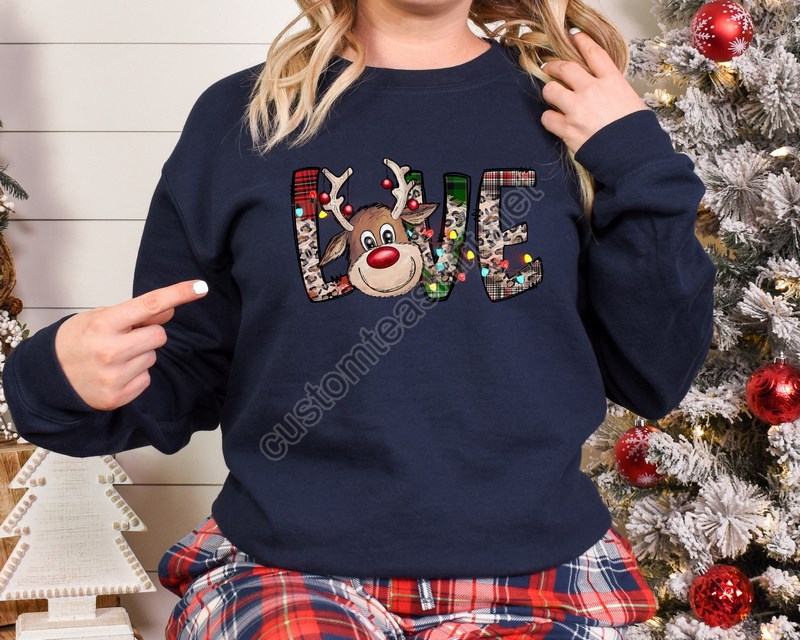 Love Deer Sweatshirtchristmas Family Shirtchristmas Giftholiday Giftchristmas Family Matching Shirtchristmas Deer Shirtdeer Lover