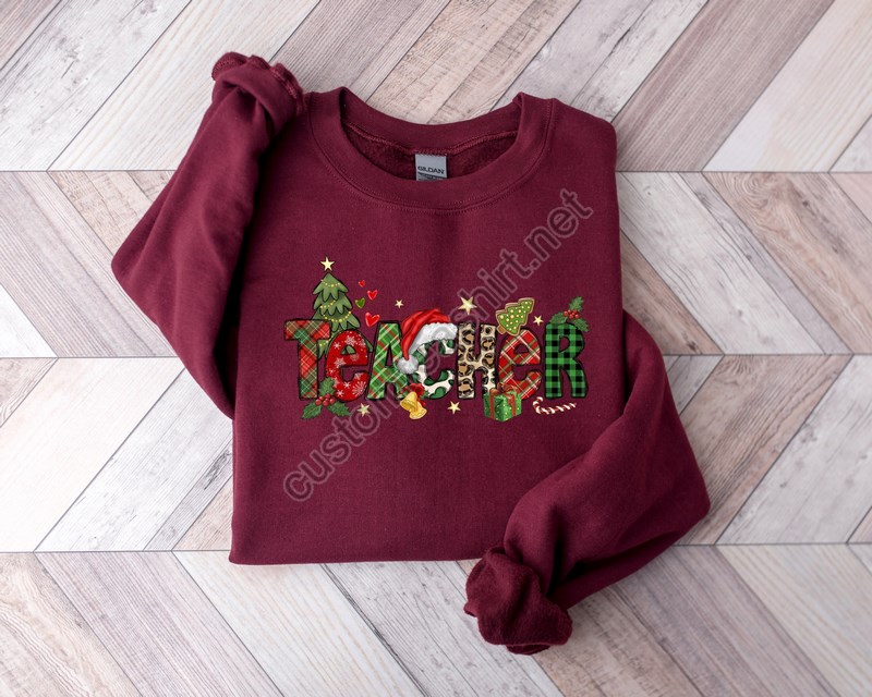 Teacher Christmas Sweatshirtlove Christmas Teacher Shirtteacher Christmas Shirtchristmas Teach Shirtchristmas Gift For Teacher Shirt