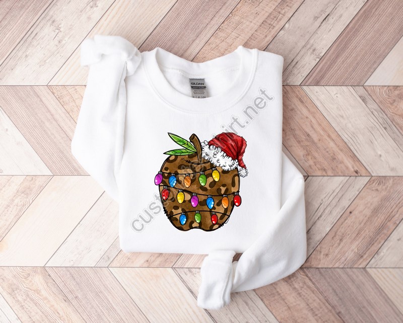 Teacher Christmas Sweatshirtchristmas Apple Shirtteacher Christmas Shirtchristmas Teach Shirtchristmas Gift For Teacher Shirt