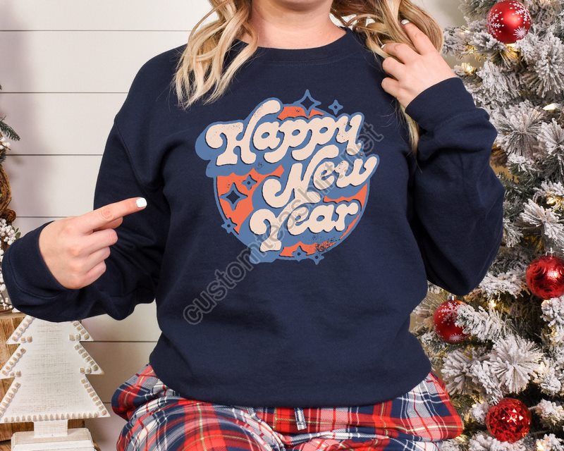 Colorful Retro New Year's Eve Shirt2023 Happy New Year Sweatshirthappy New Year Shirt 2023 Christmas Happy New Year Shirt