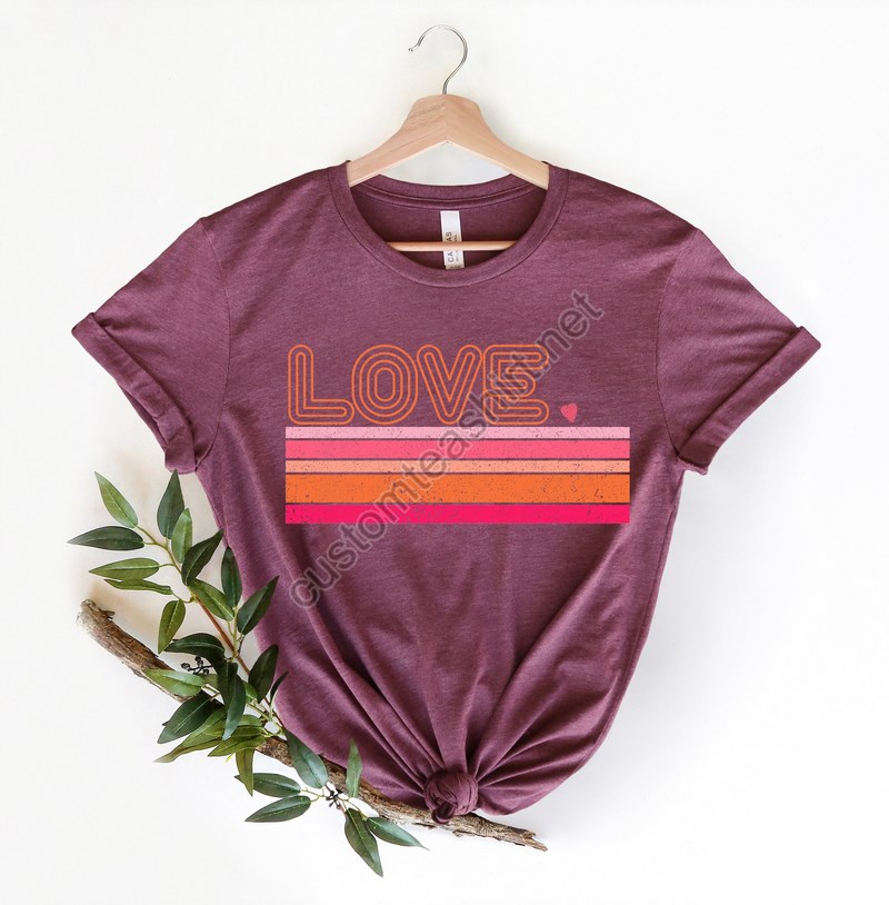 Retro Love Valentines Day Shirtvalentines Day Shirts For Womanheart Shirtcute Valentine Shirtvalentines Day Giftvalentines Gift