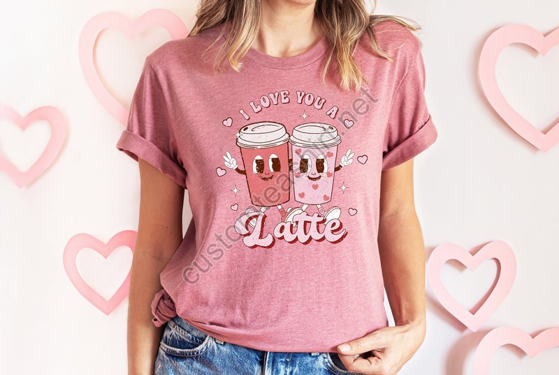 Retro Valentines Day Shirtvalentines Day Shirts For Womanlatte Valentine Shirtvalentines Day Giftvalentines Coffee Lover Giftdonut