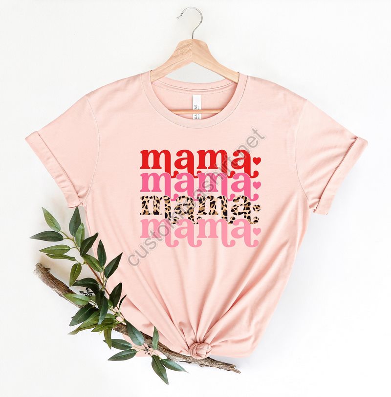 Mama Valentines Leopard Valentines Day Shirtvalentines Day Shirts For Womanlatte Valentine Shirtvalentines Day Giftvalentines Mom Gift